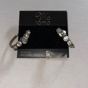 Via Roma genuine Australian crystal hoop earrings